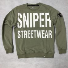 All Over Crew Neck - olive/white