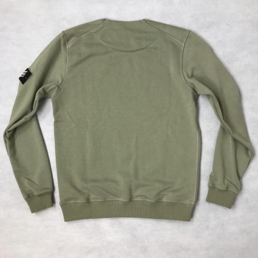 All Over Crew Neck - olive/white