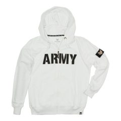Army Zip Hoody - white
