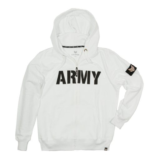 Army Zip Hoody - white