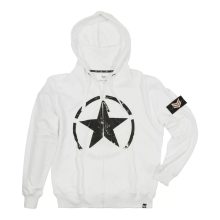 Star Zip Hoody - white