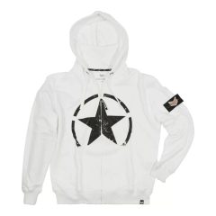 Star Zip Hoody - white