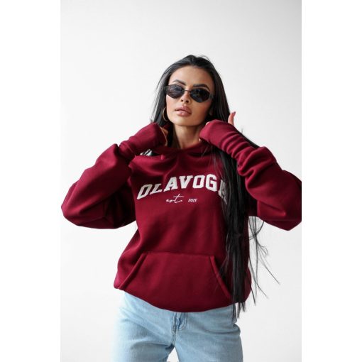 Olavoga Trode kapucnis pulóver - Berry
