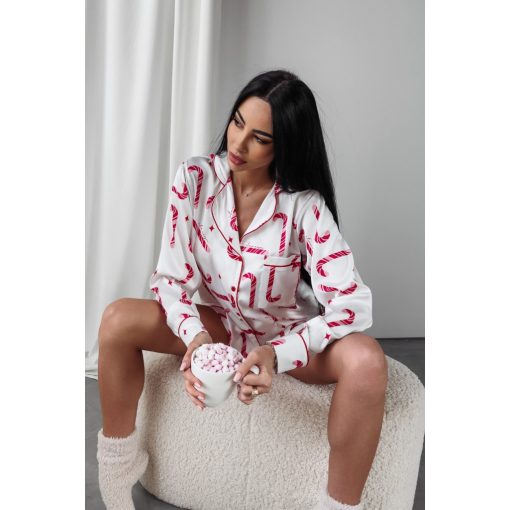 Olavoga Candy Canes pizsama szett - White